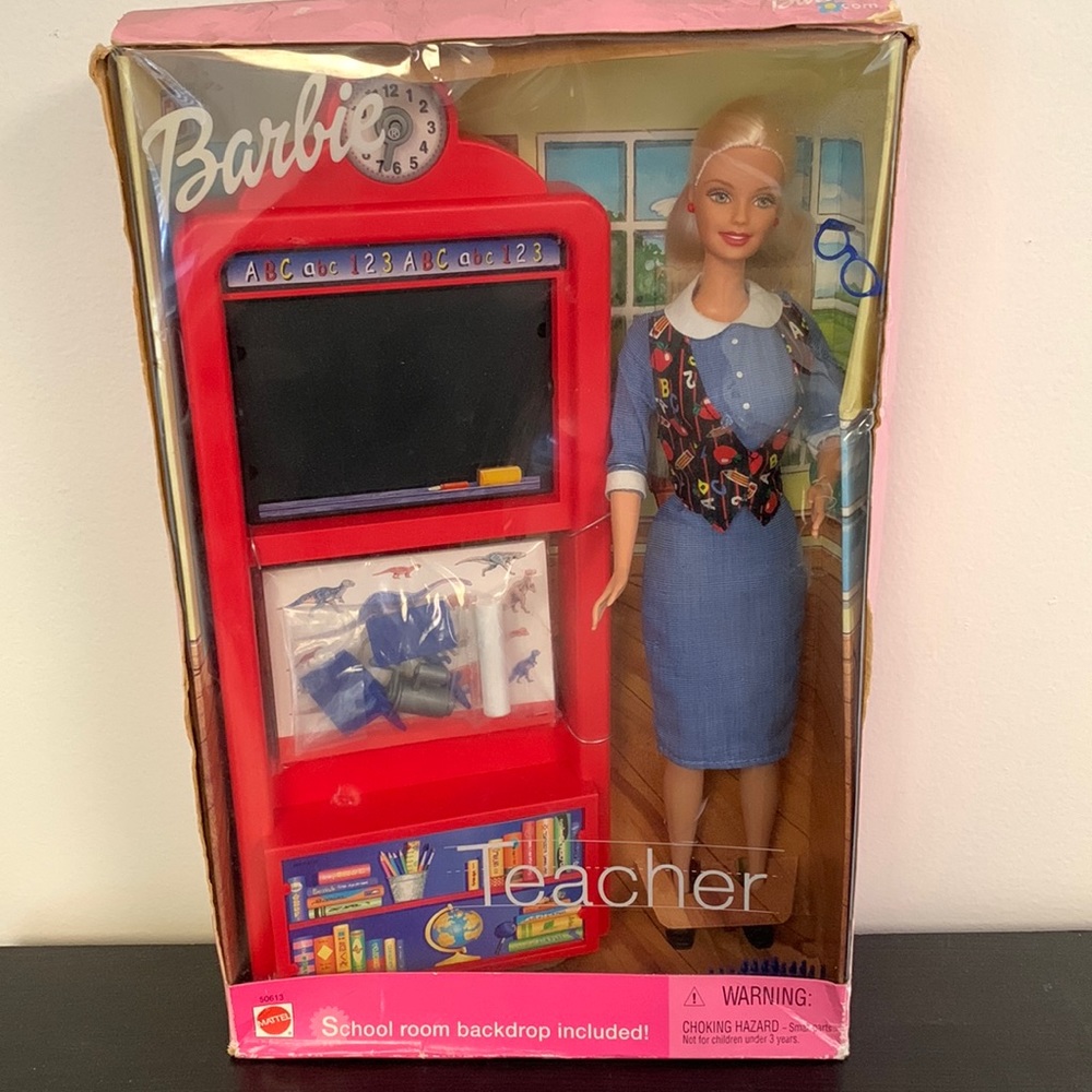 New in Box 1990s VINTAGE Teacher Barbie With All Acessories